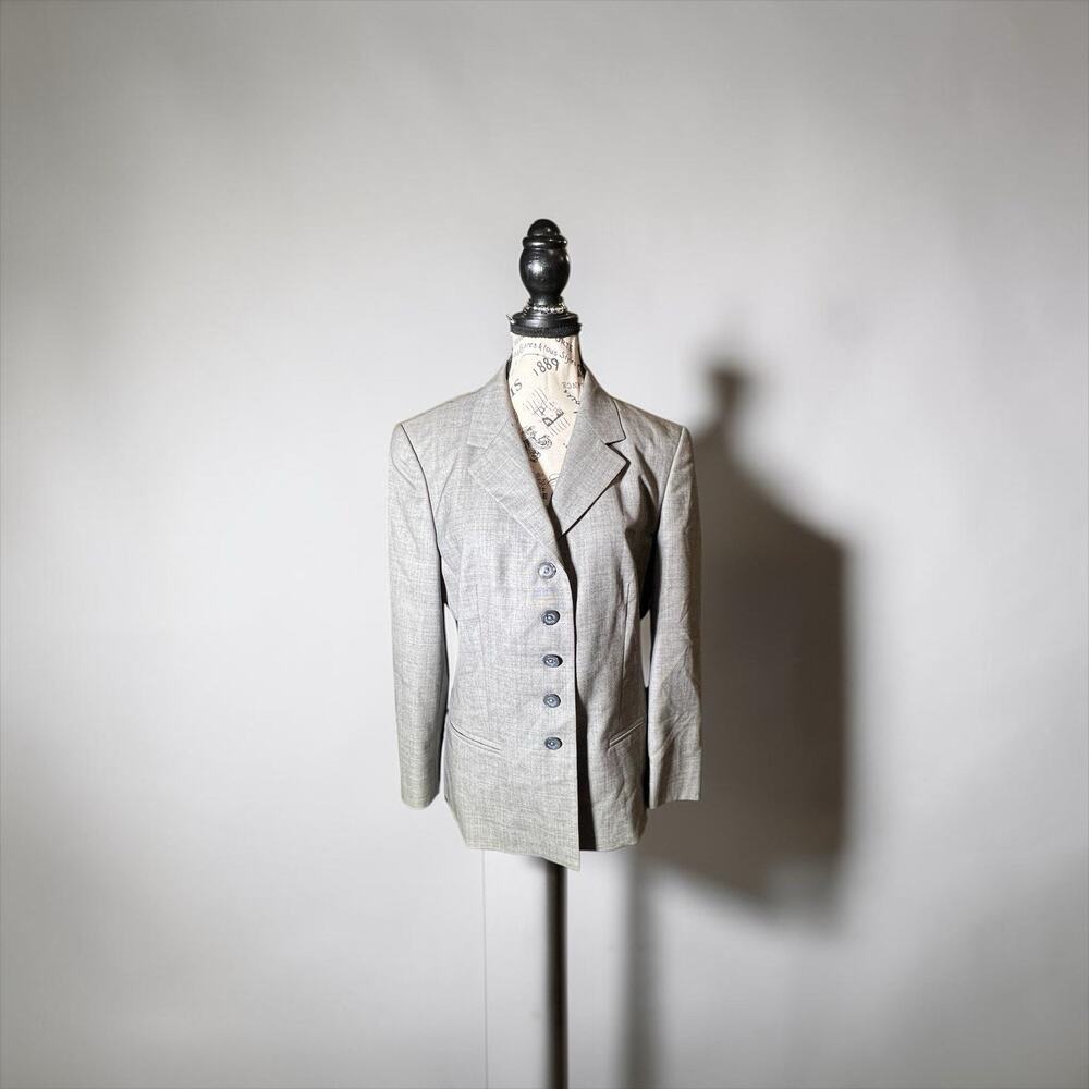 ESCADA Vintage Gray Wool Blazer Jacket Size 40 / US 10 Single Breasted